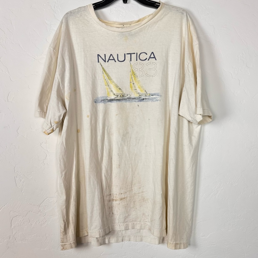 VTG Nautica Competition Shirt Tee T Shirt Short Sleeve Sailing Boat Graphic Logo